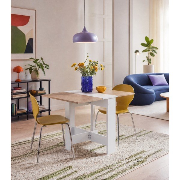 Raztegljiva jedilna miza z mizno ploščo v hrastovem dekorju 76x28 cm Papillon – TemaHome-image-3