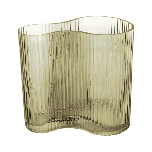 Zelena steklena vaza PT LIVING Wave, višina 18 cm