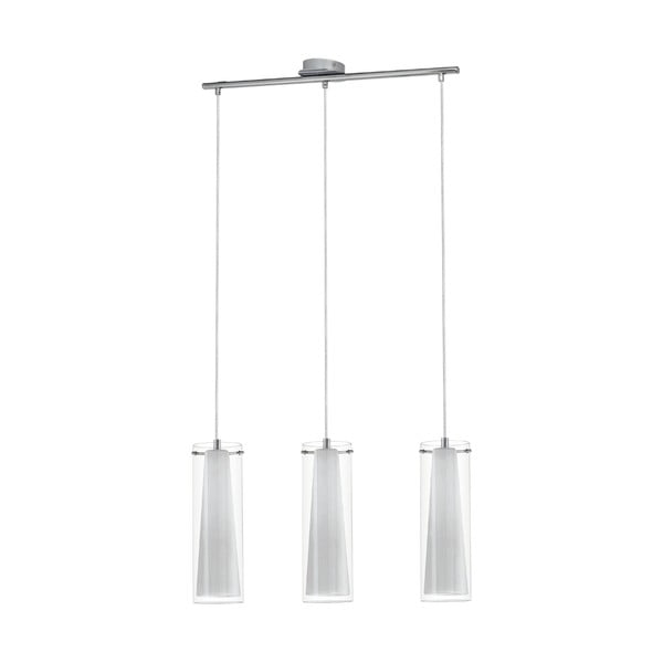 Viseča svetilka v srebrni barvi s steklenim senčilom PINTO – EGLO