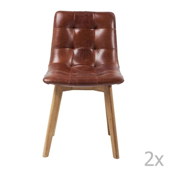 Komplet 2 stolov z usnjenim sedežem Kare Design Moritz