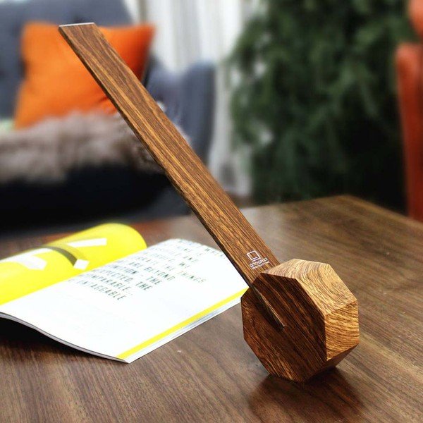 Svetlo rjava LED namizna svetilka (višina 38 cm) Octagon One – Gingko-image-3