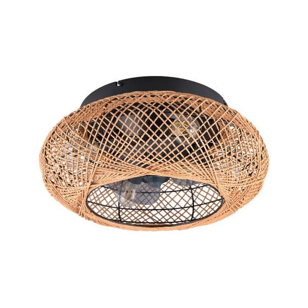 Rjava stropna svetilka z daljinskim upravljalnikom/z ventilatorjem Lillesand – Trio
