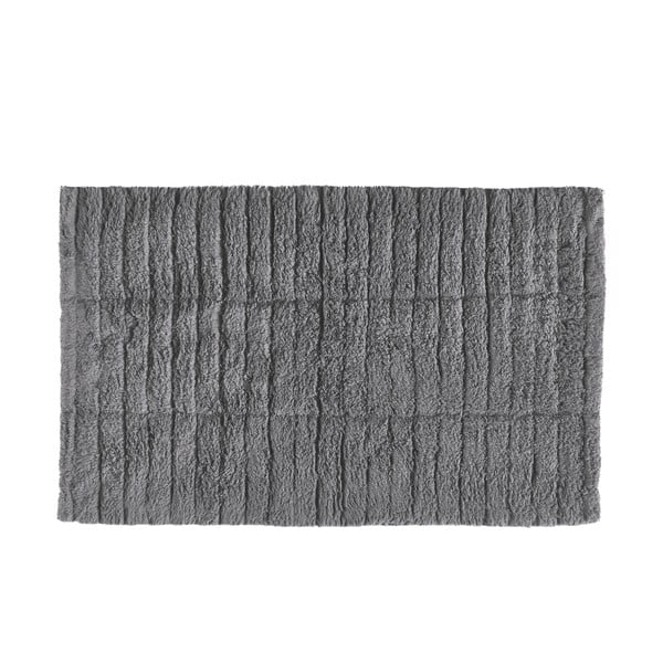 Siva bombažna kopalniška preproga Zone Tiles, 80 x 50 cm