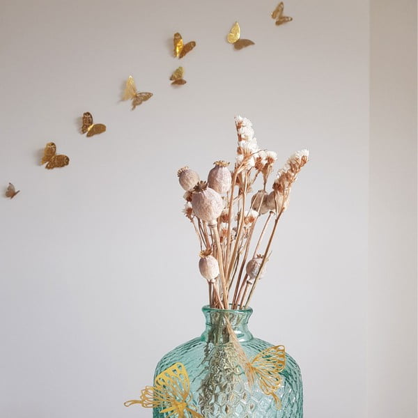 Komplet 36 samolepilnih stenskih metuljev v zlati barvi Ambiance Butterflies Gold-image-4