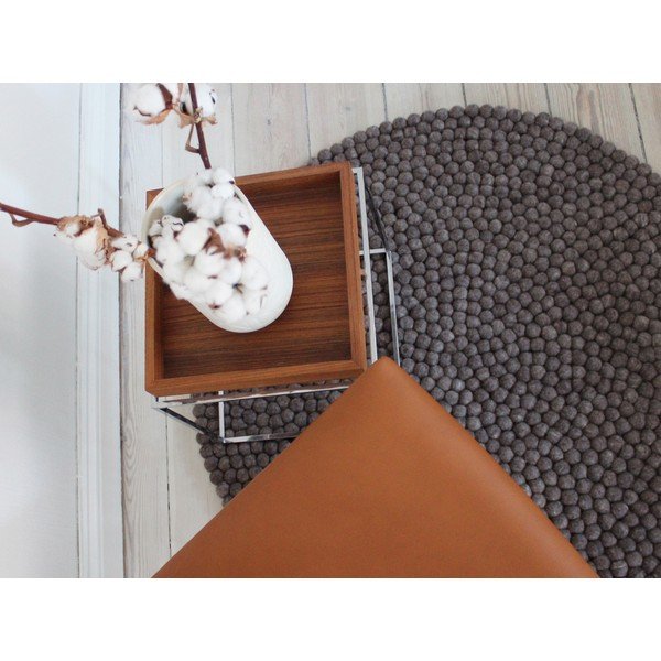 Orehovo rjava preproga iz volnenega filca Wooldot Ball Rugs, ⌀ 120 cm-image-2