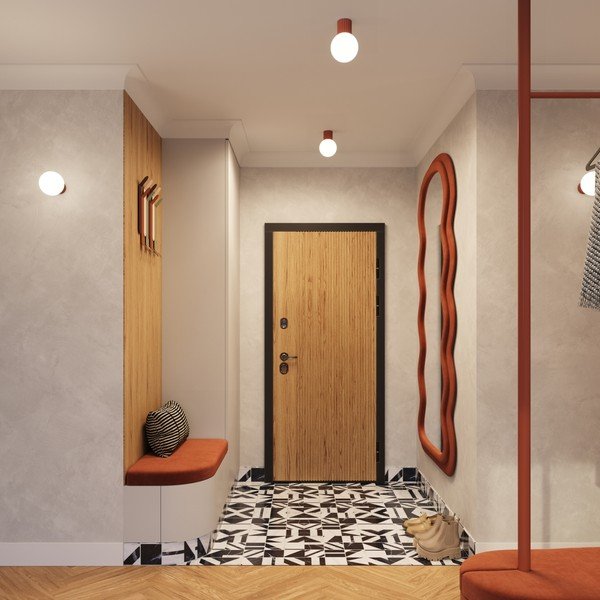 Oranžna stropna svetilka s steklenim senčilom ø 12 cm Orbital – Sollux-image-3