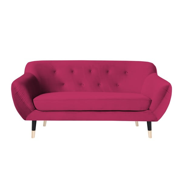 Roza kavč s črnimi nogami Mazzini Sofas Amelie, 158 cm
