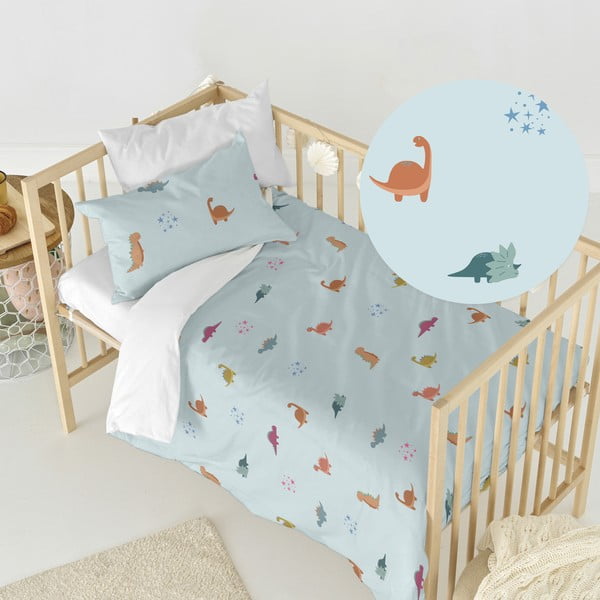 Bombažna otroška posteljnina za otroško posteljico 100x120 cm Mini dinosaur – Happy Friday