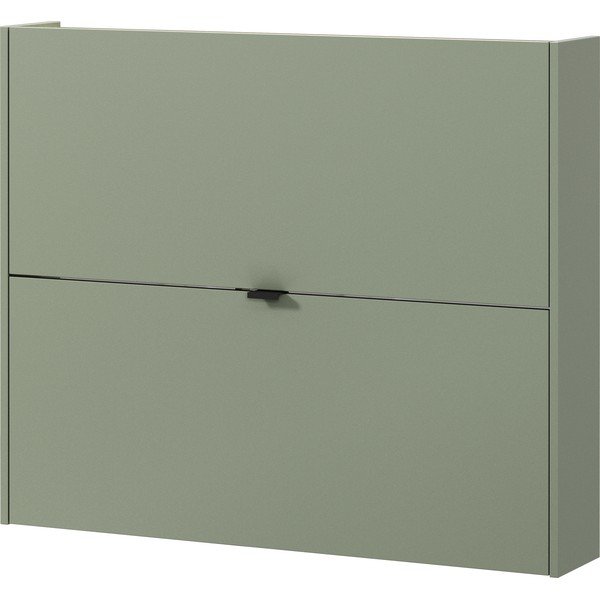 Prašno zelena preklopna/stenska omarica za čevlje v hrastovem dekorju 100x83x18 cm Ameca – Germania