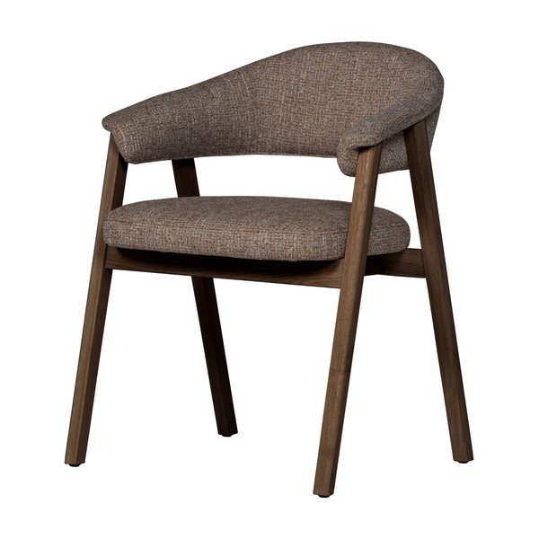 Rjav oblazinjen jedilni stol z nasloni za roke Tunar – WOOOD