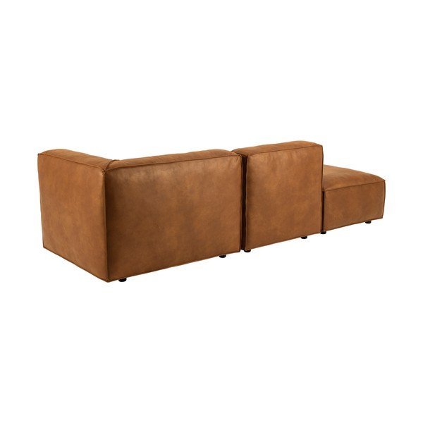 Temno rjav ležalnik iz imitacije usnja (desni kot) Fairfield Kentucky – Bonami Selection-image-4