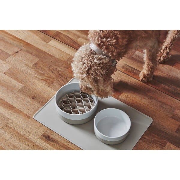 Porcelanasta posoda za hrano za pse ø 17,5 cm Coppa Greige S/M – MiaCara-image-3