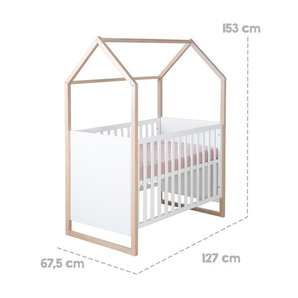 Bela otroška posteljica 60x120 cm Cabane – Roba-image-3
