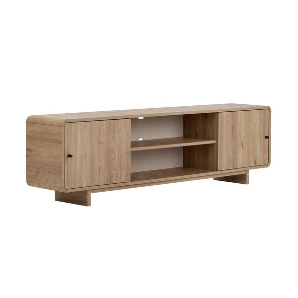 TV omarica v hrastovem dekorju v svetli naravni barvi 180x52x34 cm Mirel – Nordure