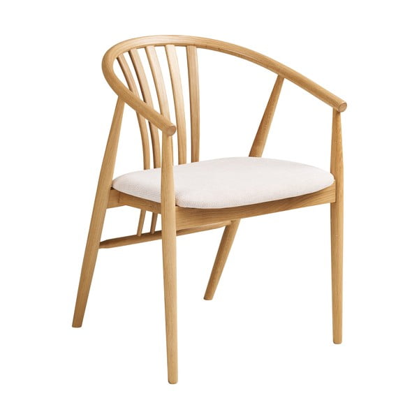 Jedilni stol z nasloni za roke iz masivnega hrasta v naravni barvi Agustin – House Nordic