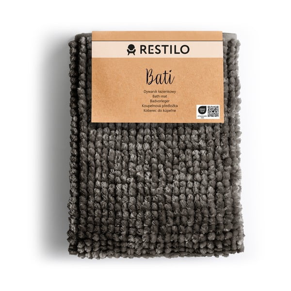 Temno siva kopalniška preproga 70x120 cm Bati – Restilo