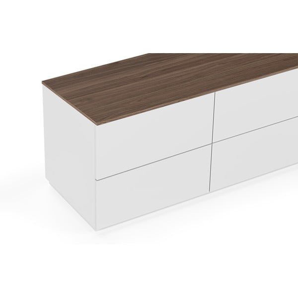 Bela komoda z vrhnjim delom iz orehovega dekorja TemaHome Join, 120 x 54 cm-image-1