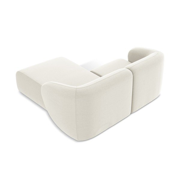 Bež žametna kotna sedežna garnitura (desni kot/z ležalnikom) Lani – Makamii-image-3