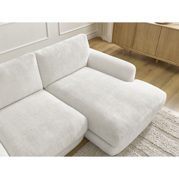 Bela kotna sedežna garnitura iz šenilje (desni kot/z ležalnikom) Leonore – Bobochic Paris-image-4