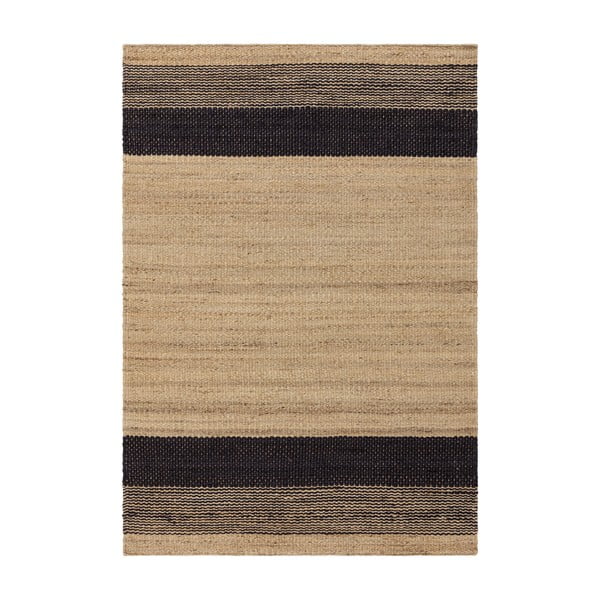 Črna/bež obojestranska ročno tkana preproga iz jute 160x230 cm Cedar – Asiatic Carpets