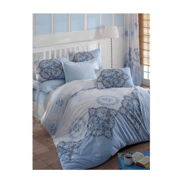 Modro posteljno perilo za eno osebo Claire, 160 x 220 cm