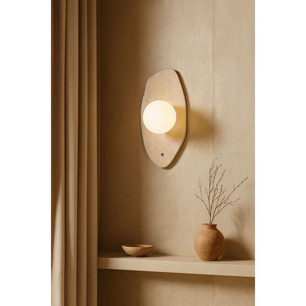 Bež lončena stenska svetilka ø 10 cm Hilde – Opviq lights-image-1