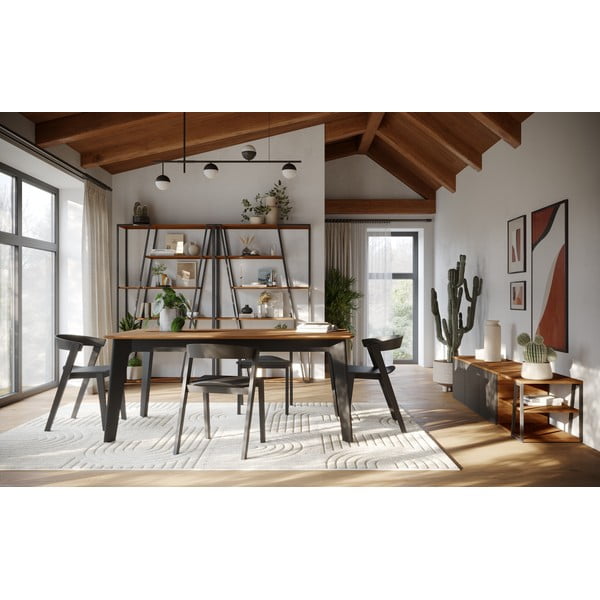 Raztegljiva jedilna miza z mizno ploščo v orehovem dekorju v naravni barvi 100x180 cm Shadow – TemaHome-image-1