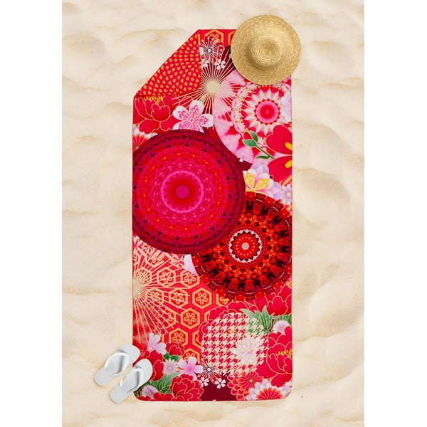 Rdeča hitro sušeča brisača za na plažo 50x100 cm – HIP-image-1