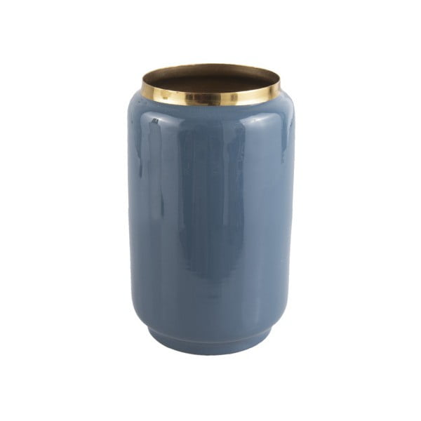 Modra vaza z zlatimi detajli PT LIVING Flare, višina 22 cm