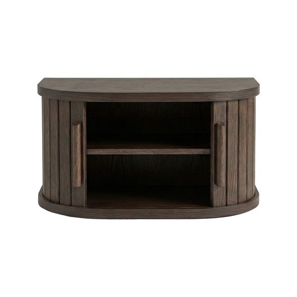 Stenska nočna omarica s policami v hrastovem dekorju v temni naravni barvi Meta – Unique Furniture-image-2