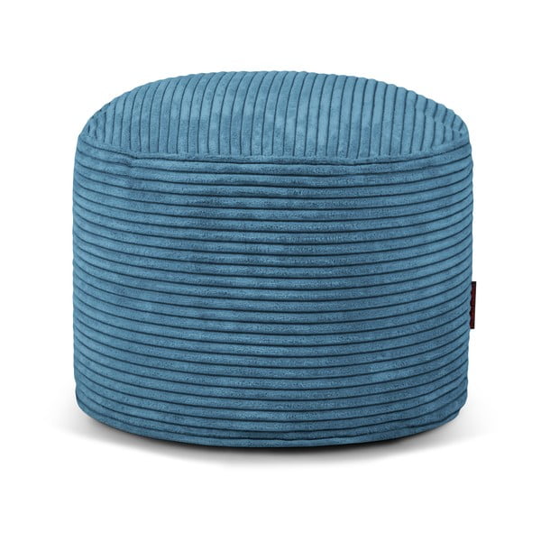 Modra vreča za sedenje iz rebrastega žameta Mini – SLOWDOWN