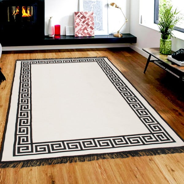 Bež in črna dvostranska preproga Justed, 80 x 150 cm-image-1