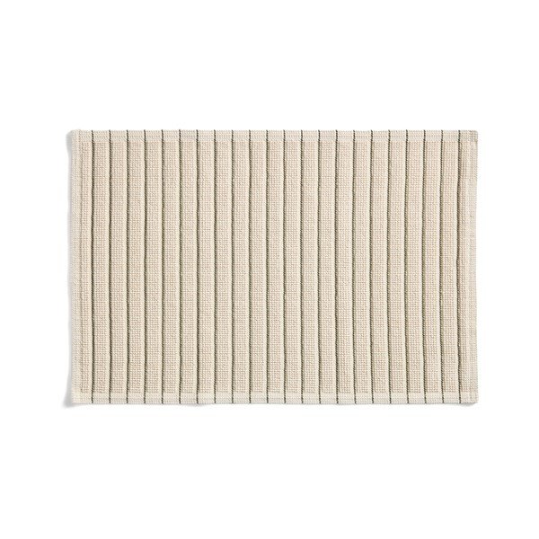 Zelena/bež tekstilna kopalniška preproga 50x80 cm Merade – Kave Home