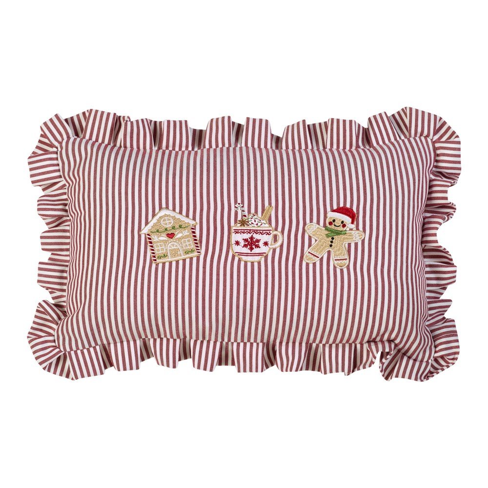 Okrasna blazina z božičnim motivom 30x50 cm Christmas Gingerbread Stripe