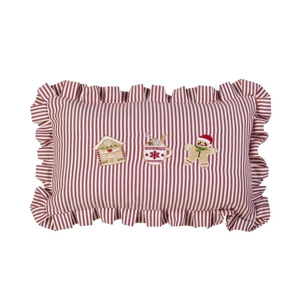 Okrasna blazina z božičnim motivom 30x50 cm Christmas Gingerbread Stripe – Catherine Lansfield