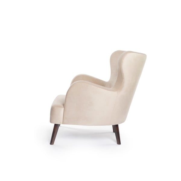 Bež žameten fotelj z naslonom Noemye – Bonami Selection-image-3