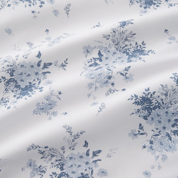 Bela/modra posteljnina za zakonsko posteljo 200x200 cm Lucie Floral Frill – Catherine Lansfield-image-4