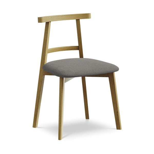 Siv jedilni stol iz masivnega lesa Ohelo – Makamii