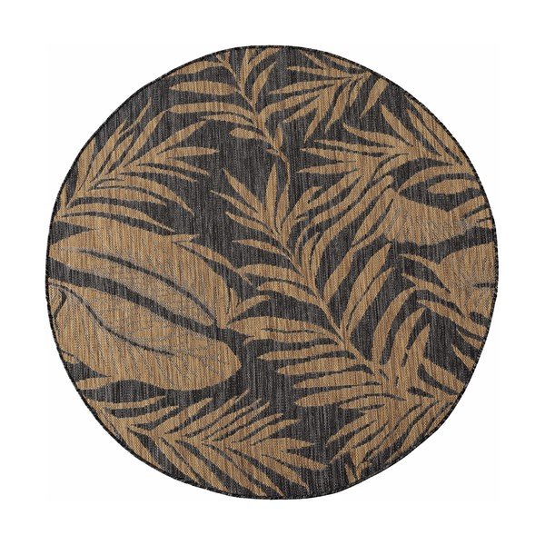 Črna/rjava okrogla notranja in zunanja preproga ø 160 cm Mira 1451 – Ayyildiz Carpets