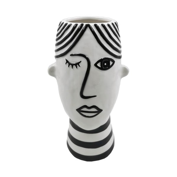 Črno-bela porcelanasta vaza Mauro Ferretti Face