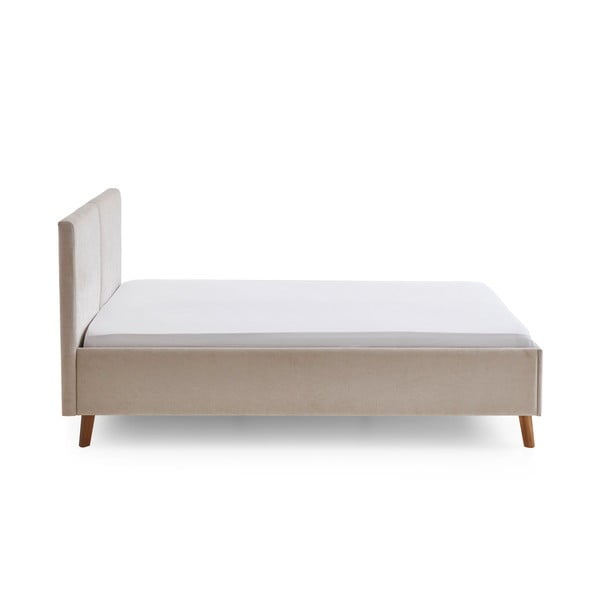 Bež oblazinjena zakonska postelja z letvenim dnom 140x200 cm Piano – Meise Möbel-image-3