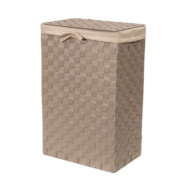 Rjava košara za perilo s pokrovom Košara za perilo Compactor Linen, višina 60 cm-image-1