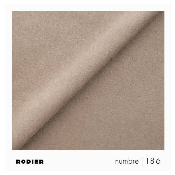 Bež žametna raztegljiva kotna sedežna garnitura s prostorom za shranjevanje (levi kot/z ležalnikom) Rene – Rodier-image-4