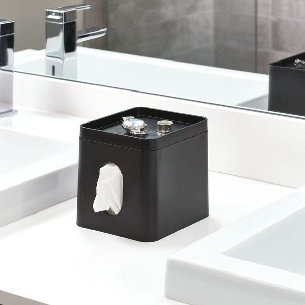 Črna škatla za robčke iDesign Cade-image-1