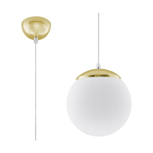 Viseča svetilka v zlati barvi s steklenim senčnikom ø 20 cm Cezab – Nice Lamps