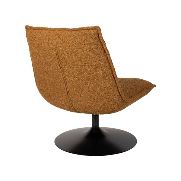 Oker rumen fotelj iz tkanine bouclé Jax – White Label-image-4