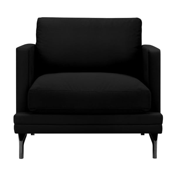 Črn fotelj z naslonom za noge v črni barvi Windsor & Co Sofas Jupiter