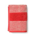 Rdeča frotirna brisača iz organskega bombaža 50x100 cm Check – JUNA