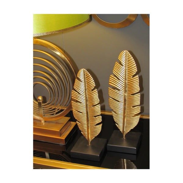 Dekorativni svečnik v zlati barvi Mauro Ferretti Feather, višina 34 cm-image-1