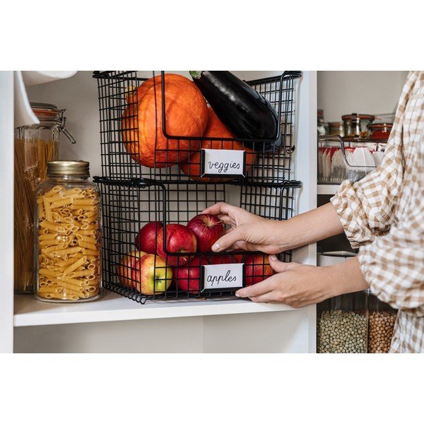 Črna kovinska košara iDesign Classico, 31 x 25,5 cm-image-1
